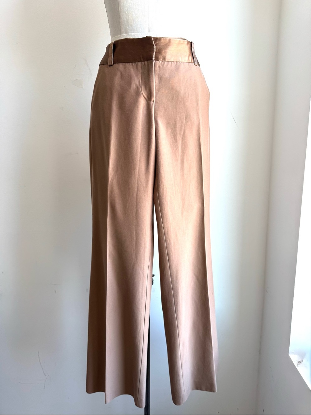 Trina Turk Wide Leg Beige Tuxedo Pants